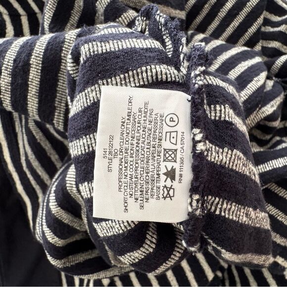 Tory Burch Navy Blue and White Striped Boat Neck Top 3/4 Sleeve - Picture 10 of 14